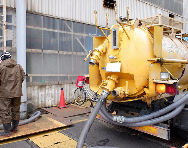 槽・側溝清掃、回収、産廃処分